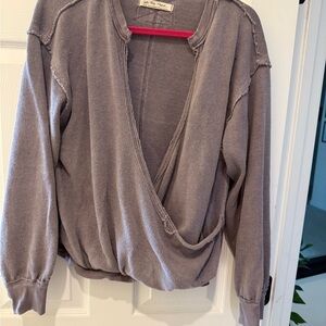 We The Free Heathered Gray Knit Top